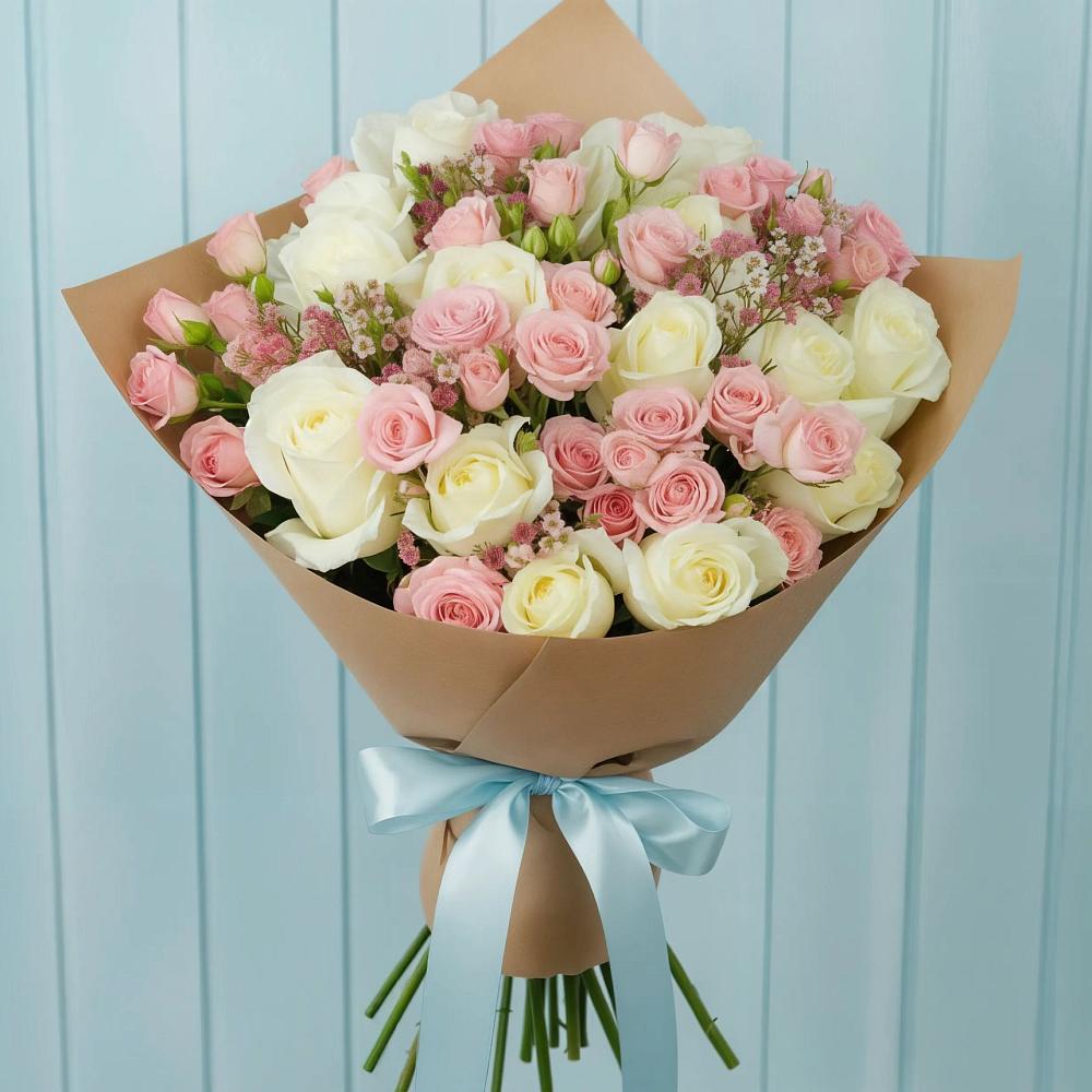 Букет цветов из: Розы в Свече