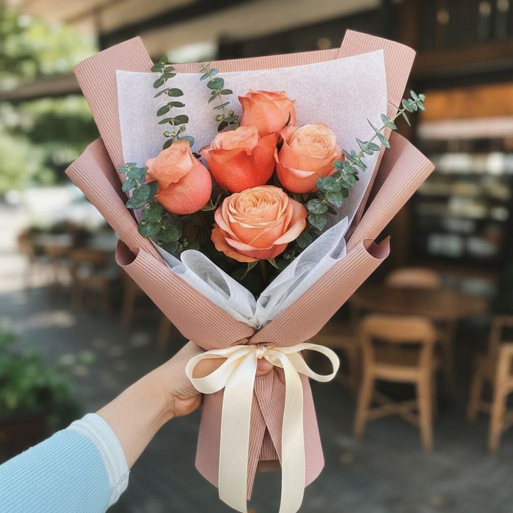 Букет цветов из: Розы в Свече