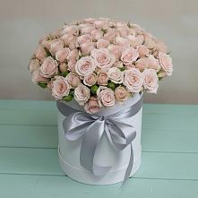 Цветочная композиция из Розы в шляпной коробке #REPLACE_PRED# Свече