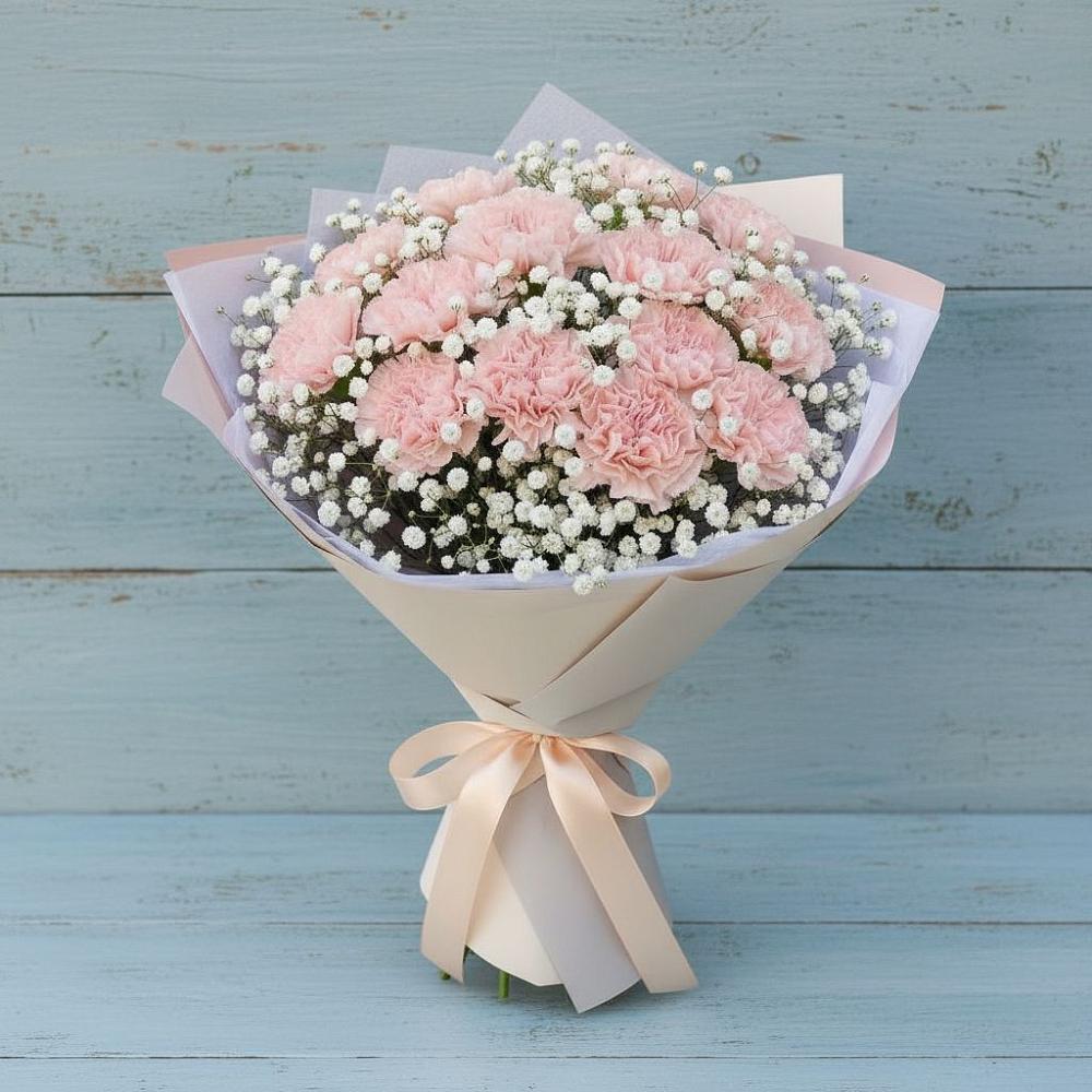 Букет цветов из: Гвоздики в Свече