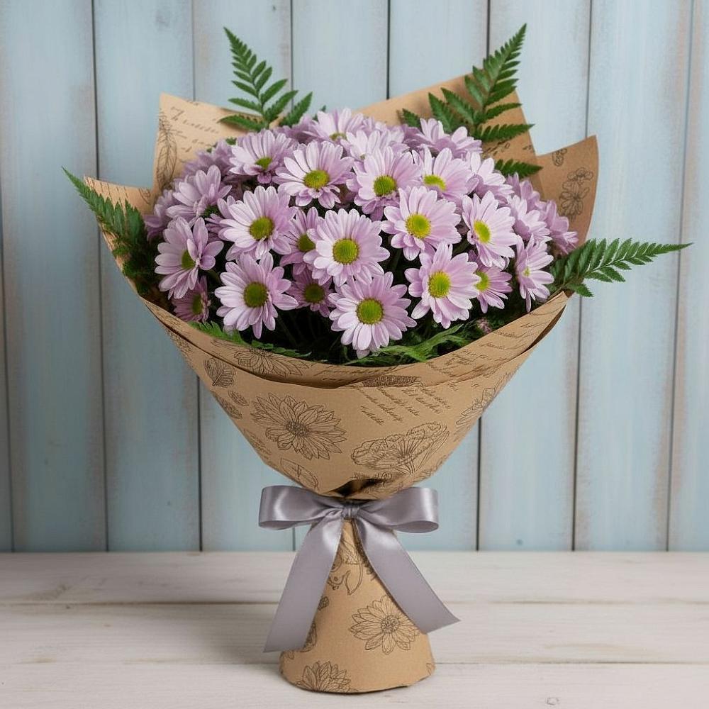 Букет цветов из: Хризантемы в Свече