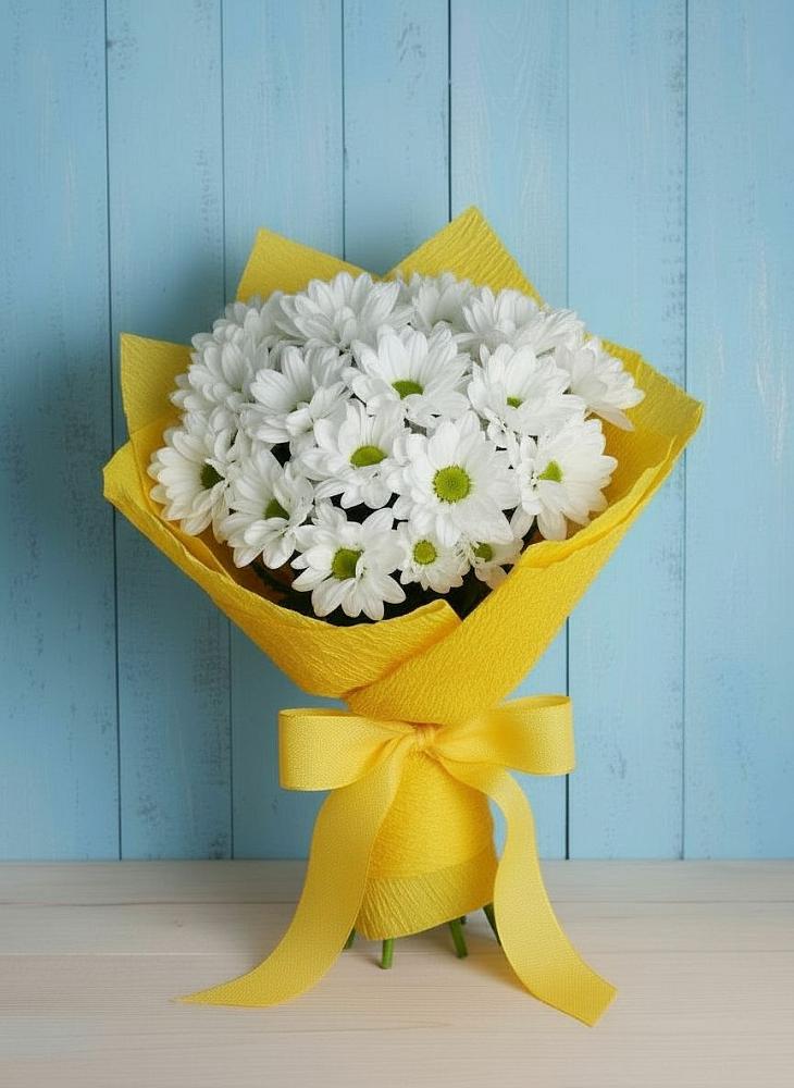 Букет цветов из: Хризантемы в Свече