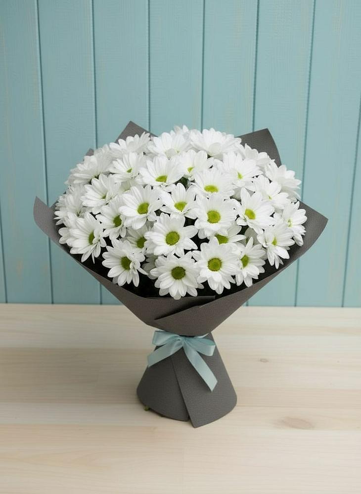 Букет цветов из: Хризантемы в Свече