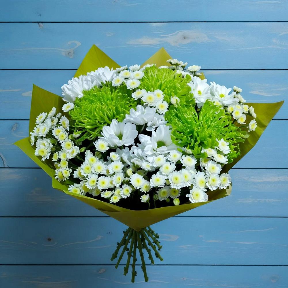 Букет цветов из: Хризантемы в Свече