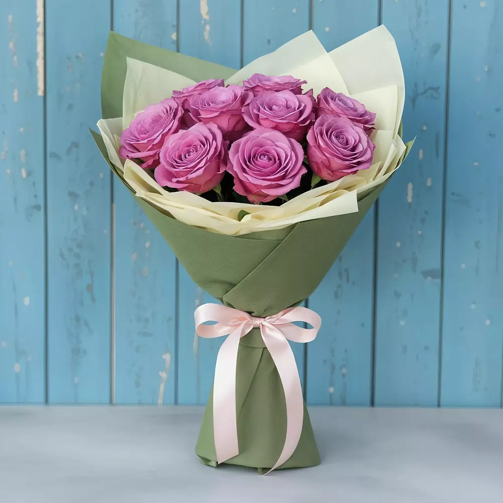 Букет Розы Фёрст Леди в Свече