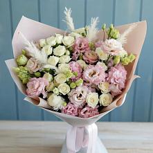 Букет цветов из:  Альстромерии и Розы #REPLACE_PRED# Свече